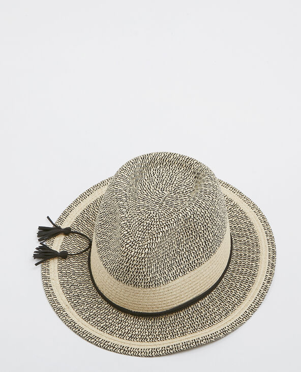 Fedora en paille noir - Pimkie