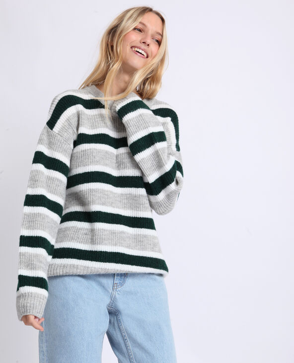 Pull à rayures gris clair - Pimkie