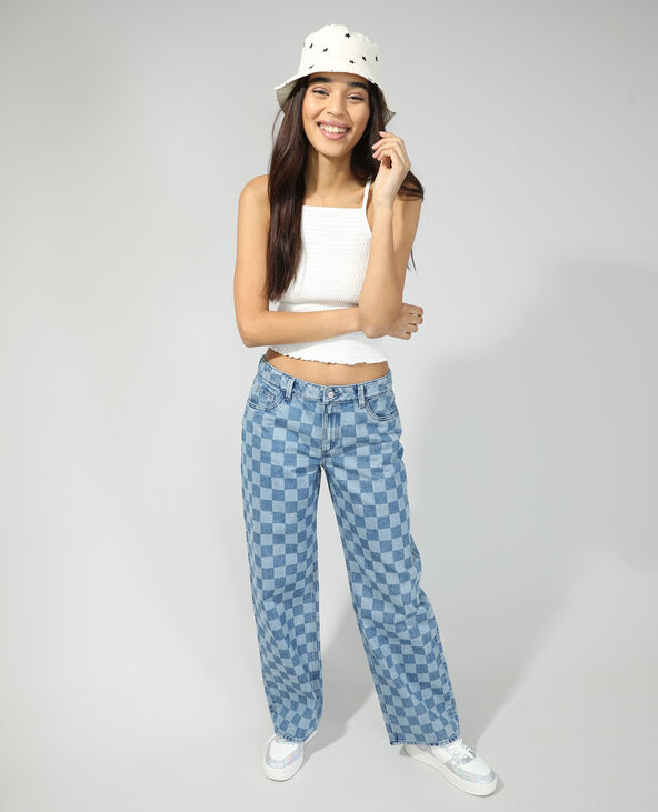 Jean wide leg mid waist bleu - Pimkie