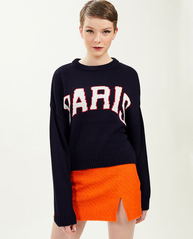 Pull court en maille bleu marine - Pimkie