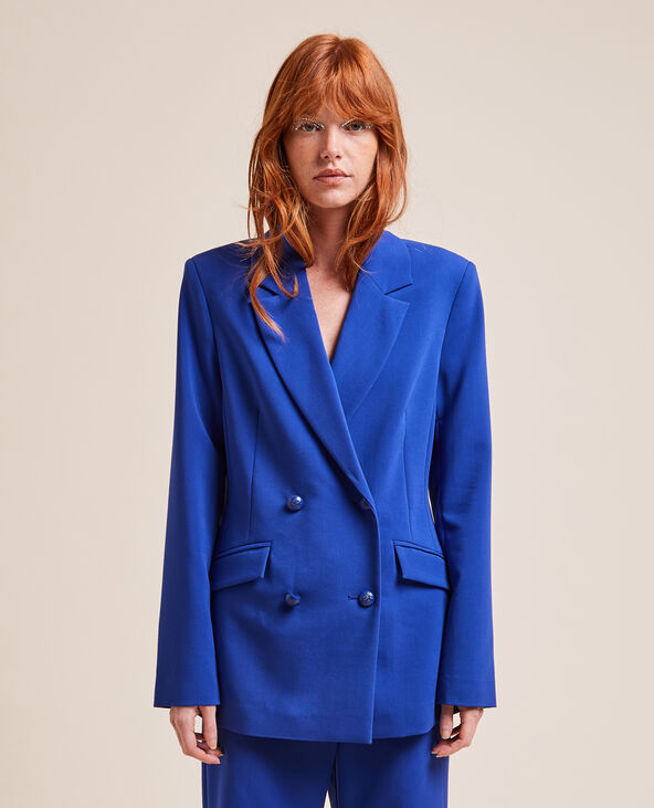 Veste tailleur bleu electrique clearance