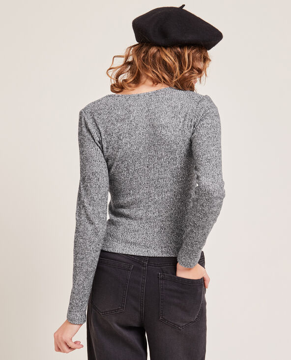 T-shirt manches longues toucher doux gris clair - Pimkie
