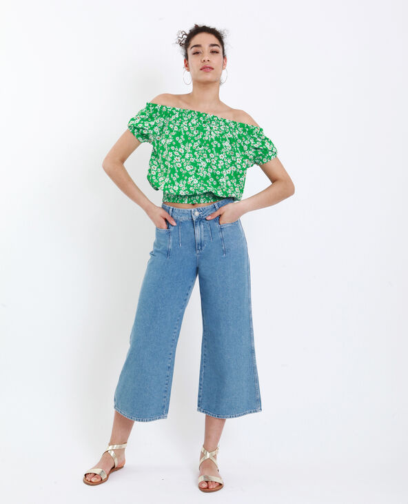 Blouse à imprimé fleuri vert - Pimkie