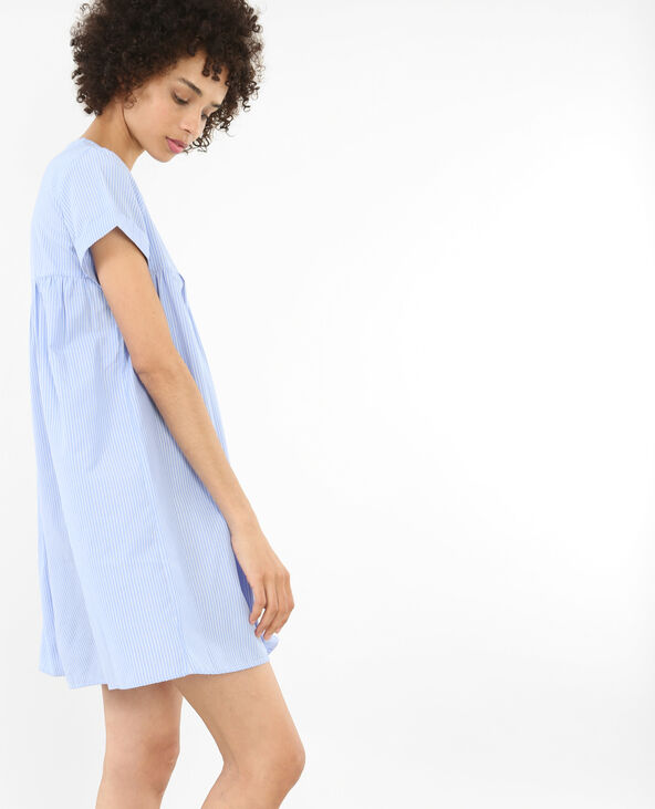 Robe babydoll à rayures bleu turquoise - Pimkie