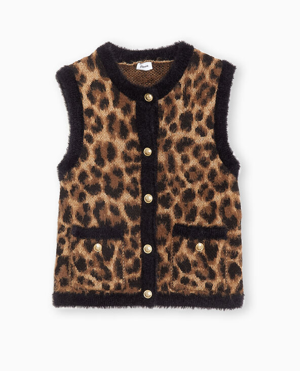 Gilet sans manches motif léopard marron - Pimkie