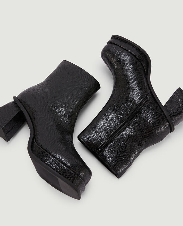 Bottines irisées à talon noir - Pimkie
