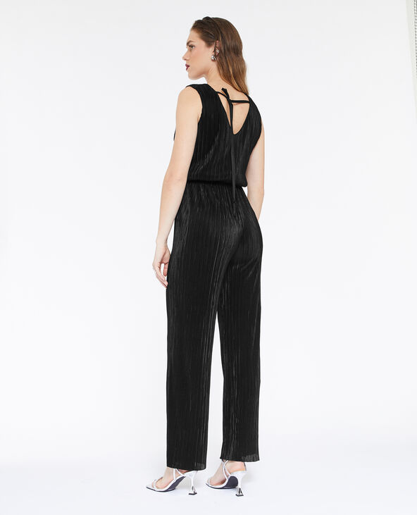 Combipantalon en tissu plissé noir - Pimkie