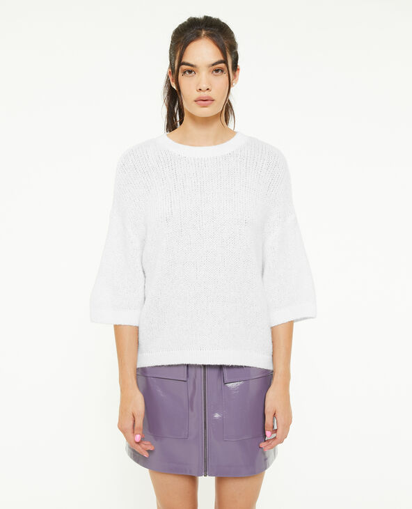 Pull manches courtes blanc - Pimkie