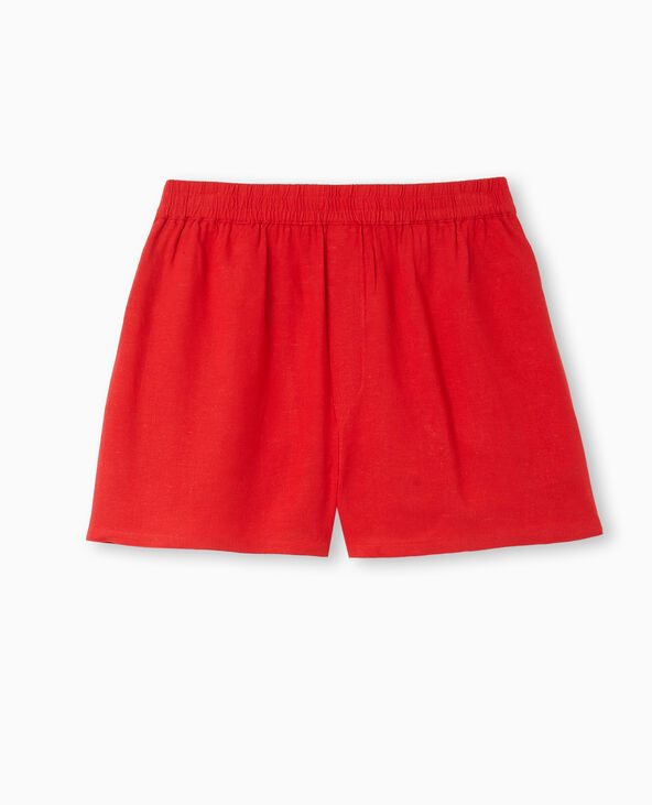 Short court taille elastiquee avec lin