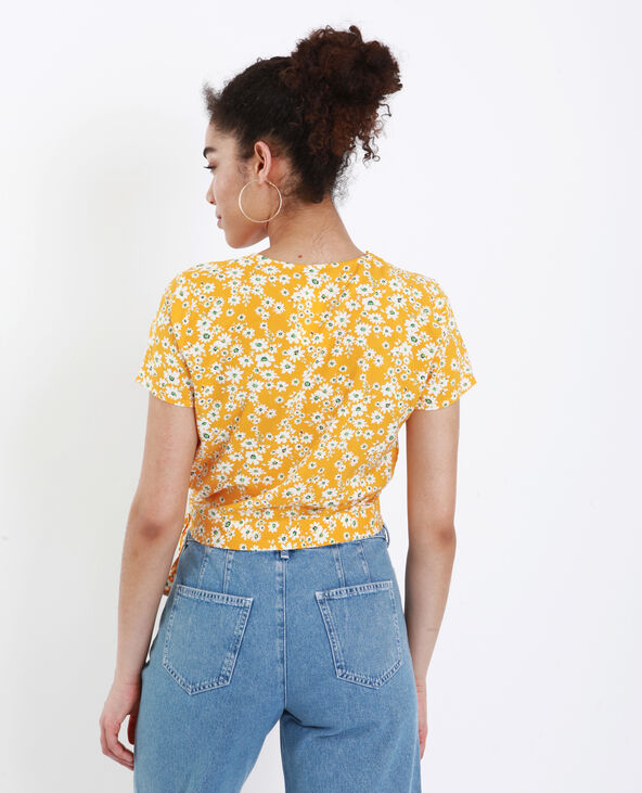 Blouse fleurie jaune ocre - Pimkie