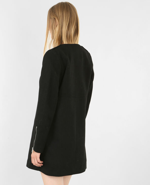 Manteau mi-long noir - Pimkie