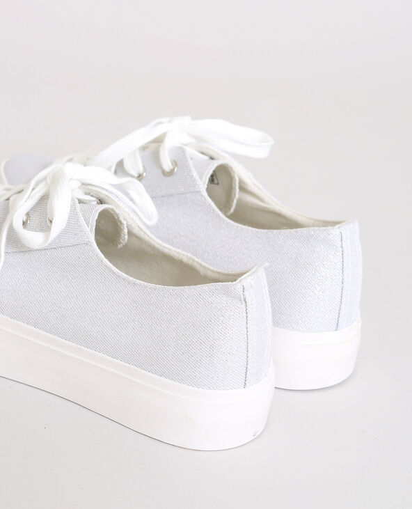 Baskets en toile irisée blanc - Pimkie