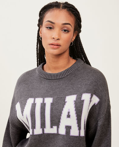 Pull court en maille gris clair - Pimkie