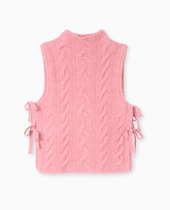 Pull sans manches avec nouettes sur les côtés rose - Pimkie