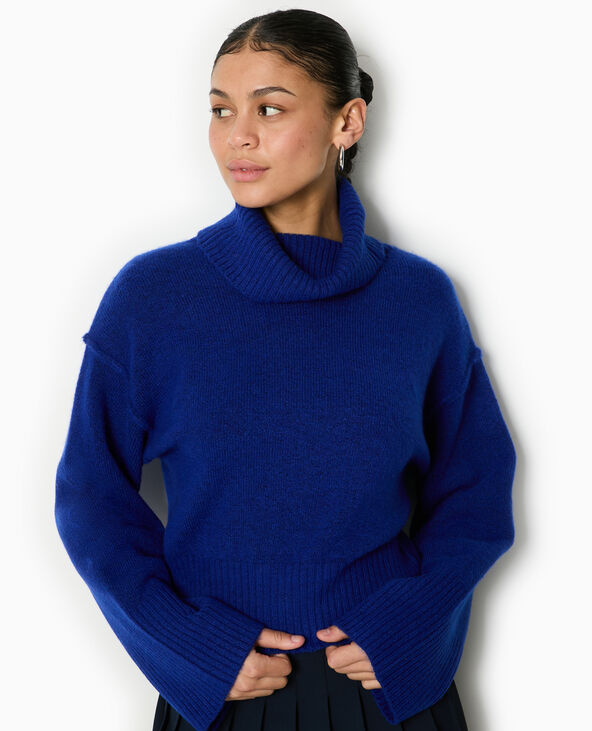 Pull col boule avec manches larges bleu électrique - Pimkie