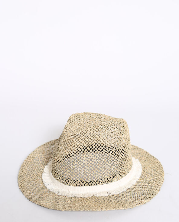 Fedora en paille beige - Pimkie