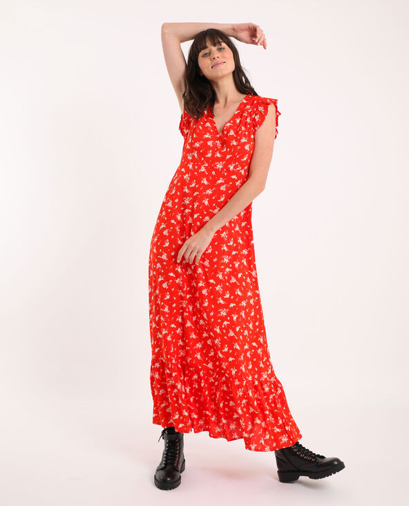Robe longue fluide rouge cheap