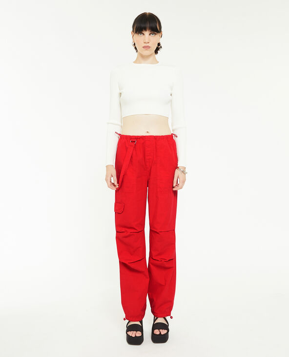 Pantalon parachute ceinture élastiquée rouge - Pimkie