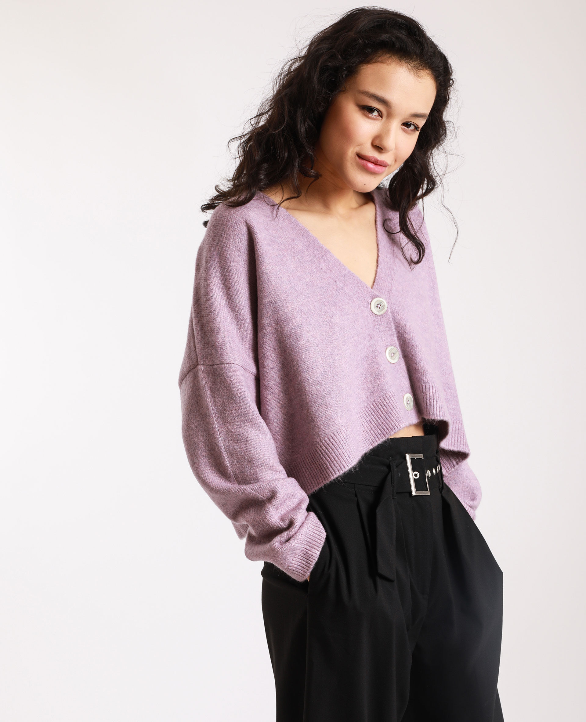 Gilet court violet - 407947410A04 | Pimkie