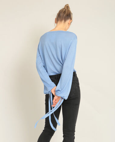 Pull à manches évasées bleu - Pimkie