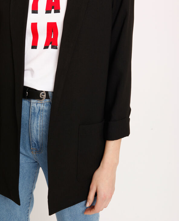 Blazer à manches 3/4 noir - Pimkie