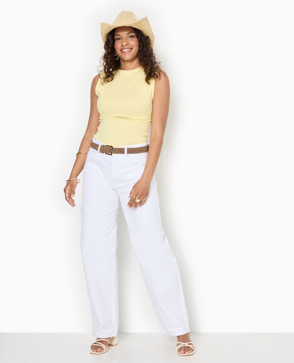 Jean barrel taille haute blanc - Pimkie