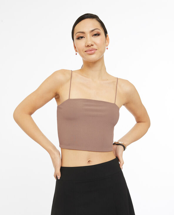 Brassière avec bretelles fines taupe - Pimkie