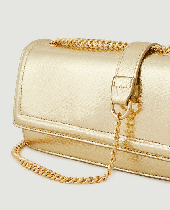 Sac rigide effet serpent doré - Pimkie