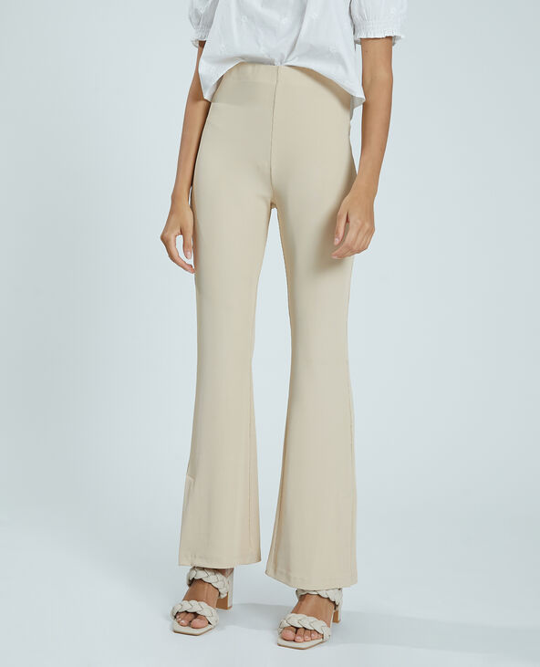 Pantalon beige flare sale