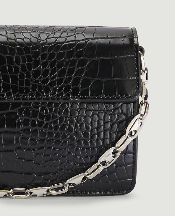 Sac baguette croco new arrivals noir