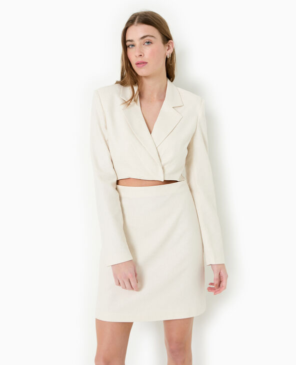 Robe blazer avec ouverture taille blanc - Pimkie