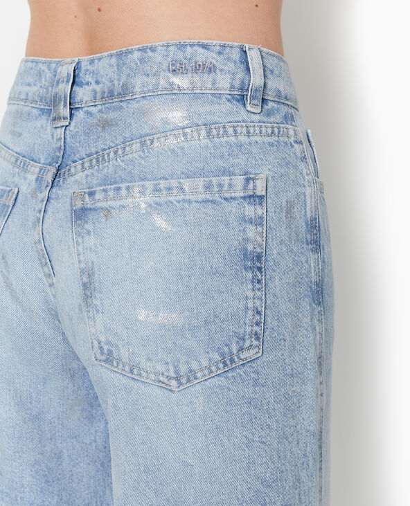 Jean wide taille haute avec enduit argenté argenté - Pimkie