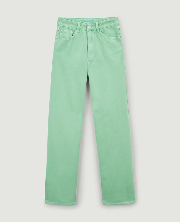 Jean droit taille haute couleur
