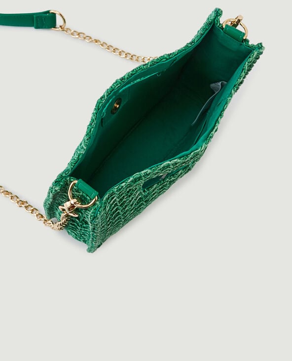Sac rigide en paille vert - Pimkie