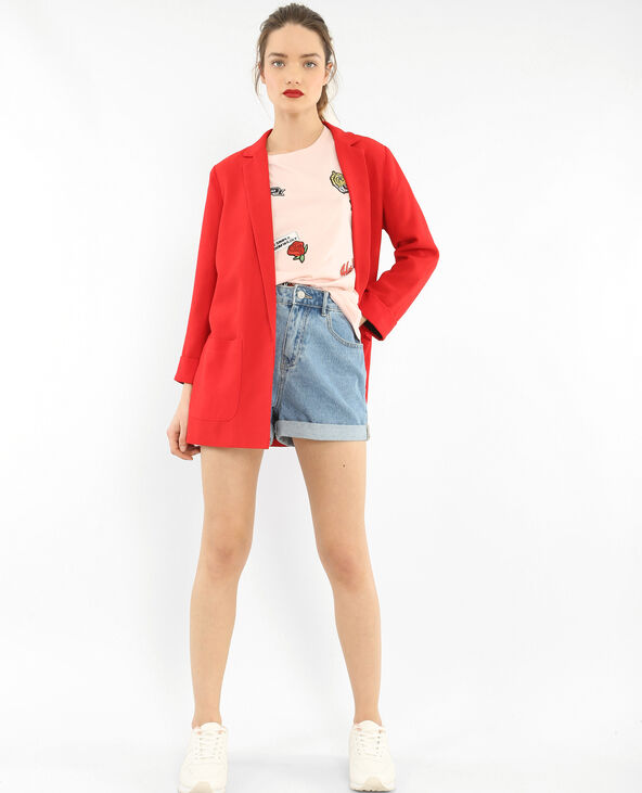 Blazer en crêpe rouge - Pimkie