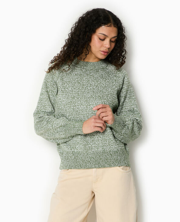 Pull oversize en maille moulinée vert kaki - Pimkie