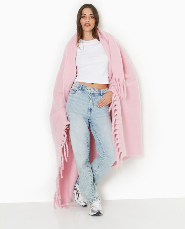 Plaid en maille ultra douce rose clair - Pimkie