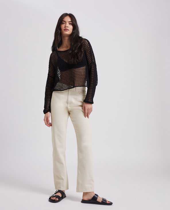 Jean droit taille haute beige - Pimkie