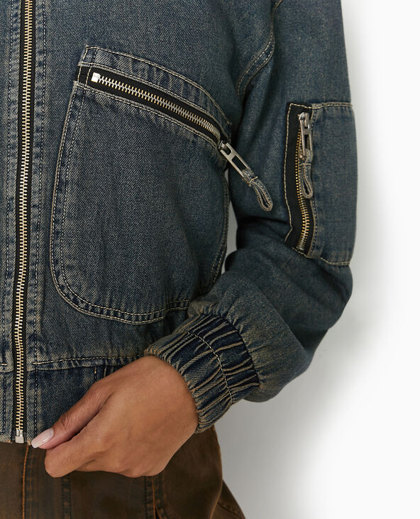 Blouson bomber en jean jaune ocre - Pimkie