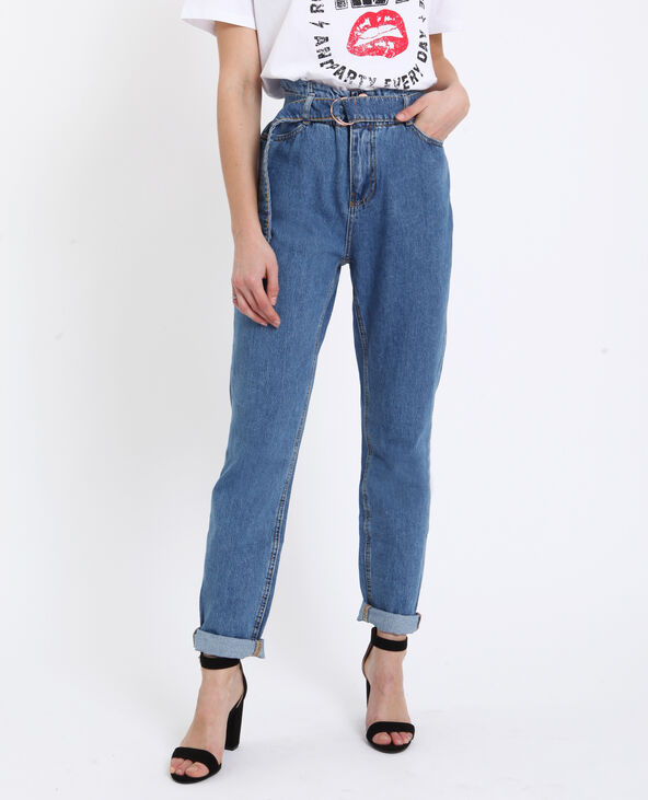 Jean mom bleu foncé - Pimkie