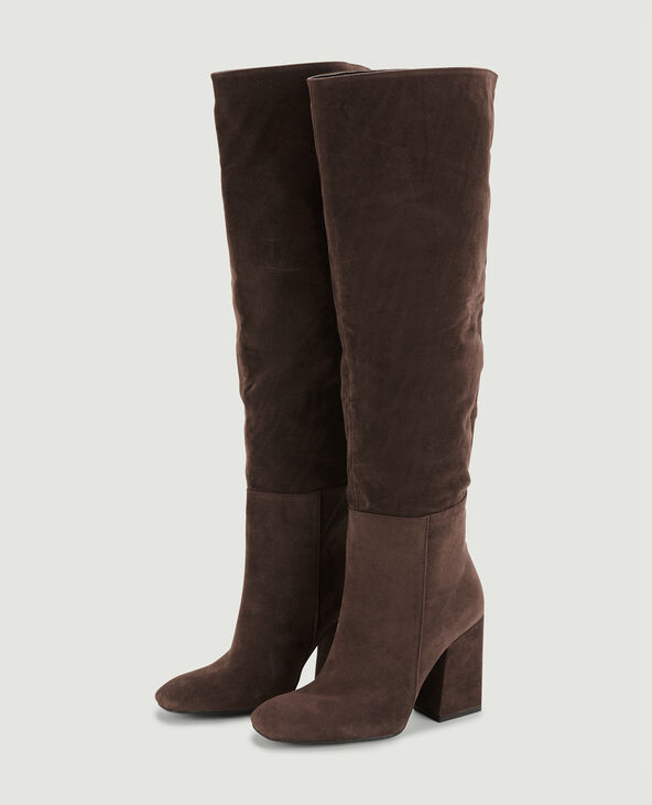 Bottes hautes en suédine marron - Pimkie