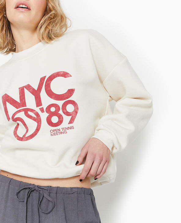 Sweat avec print blanc - Pimkie