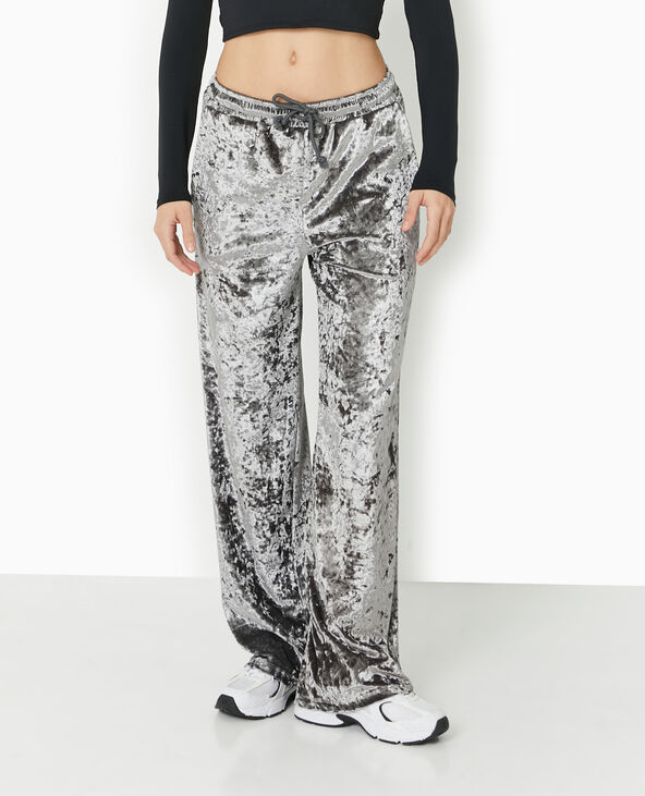 Pantalon fluide en velours gris - Pimkie