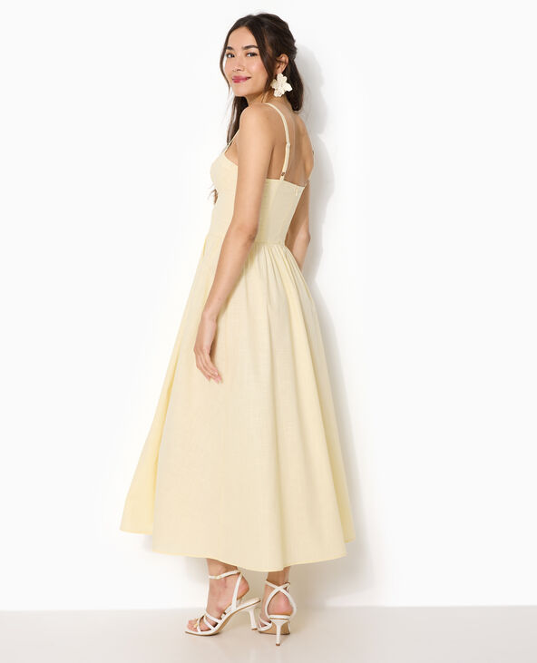 Robe longue encolure balconnet jaune - Pimkie