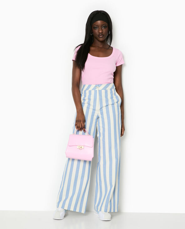 Pantalon droit avec larges rayures bleu - Pimkie