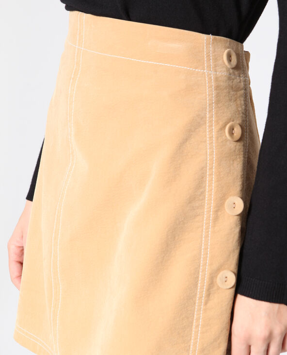 Jupe boutonnée beige - Pimkie