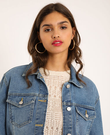 Veste en jean en matière recyclée bleu foncé - Pimkie
