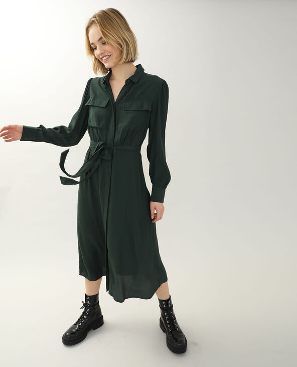 Robe-chemise vert foncé - Pimkie