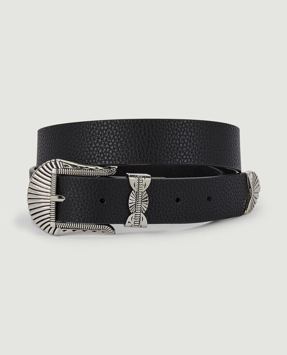 Ceinture boucle western noir - Pimkie