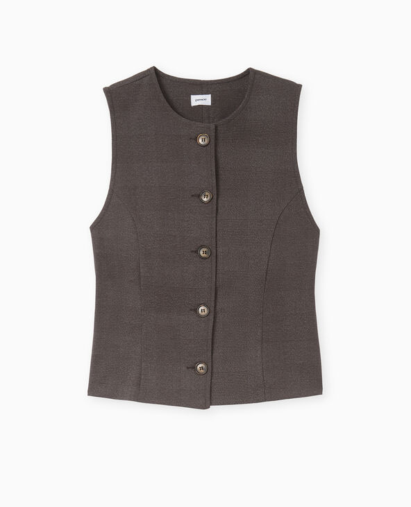 Veste sans manches façon gilet de barman marron - Pimkie